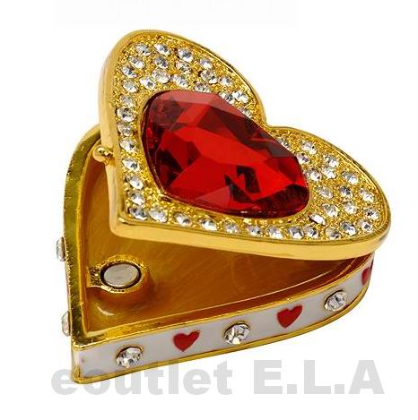 55mm CRYSTALS HEART ENAMEL JEWELLERY BOX